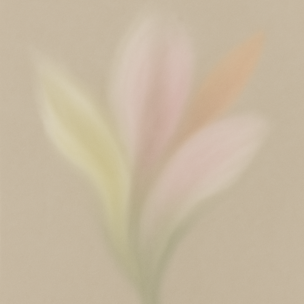 Blurred image of a tulip with a soft focus on a beige background